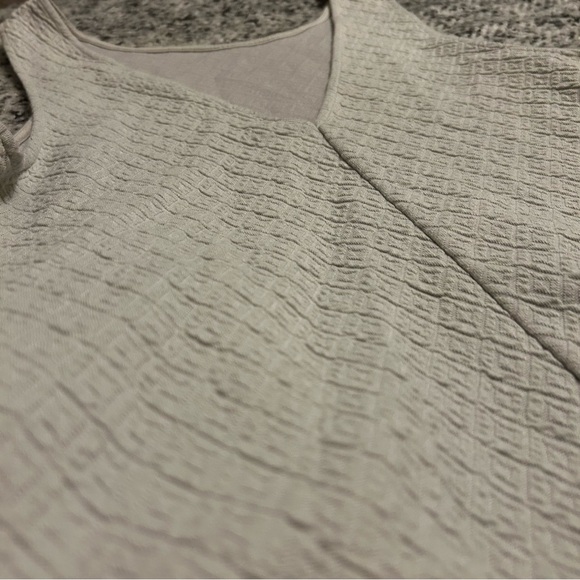 Free People Gray Sleeveless V-Neck Drop Waist Mini Oversized Dress Textured - Picture 10 of 12